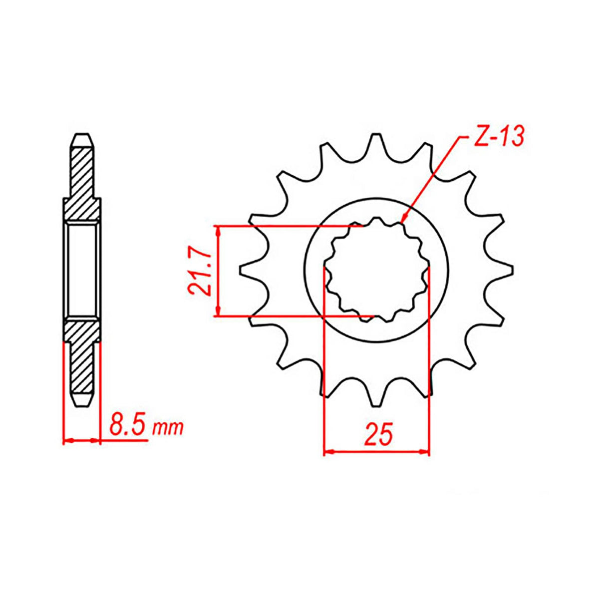 MTX 1536 Steel Front Sprocket #520