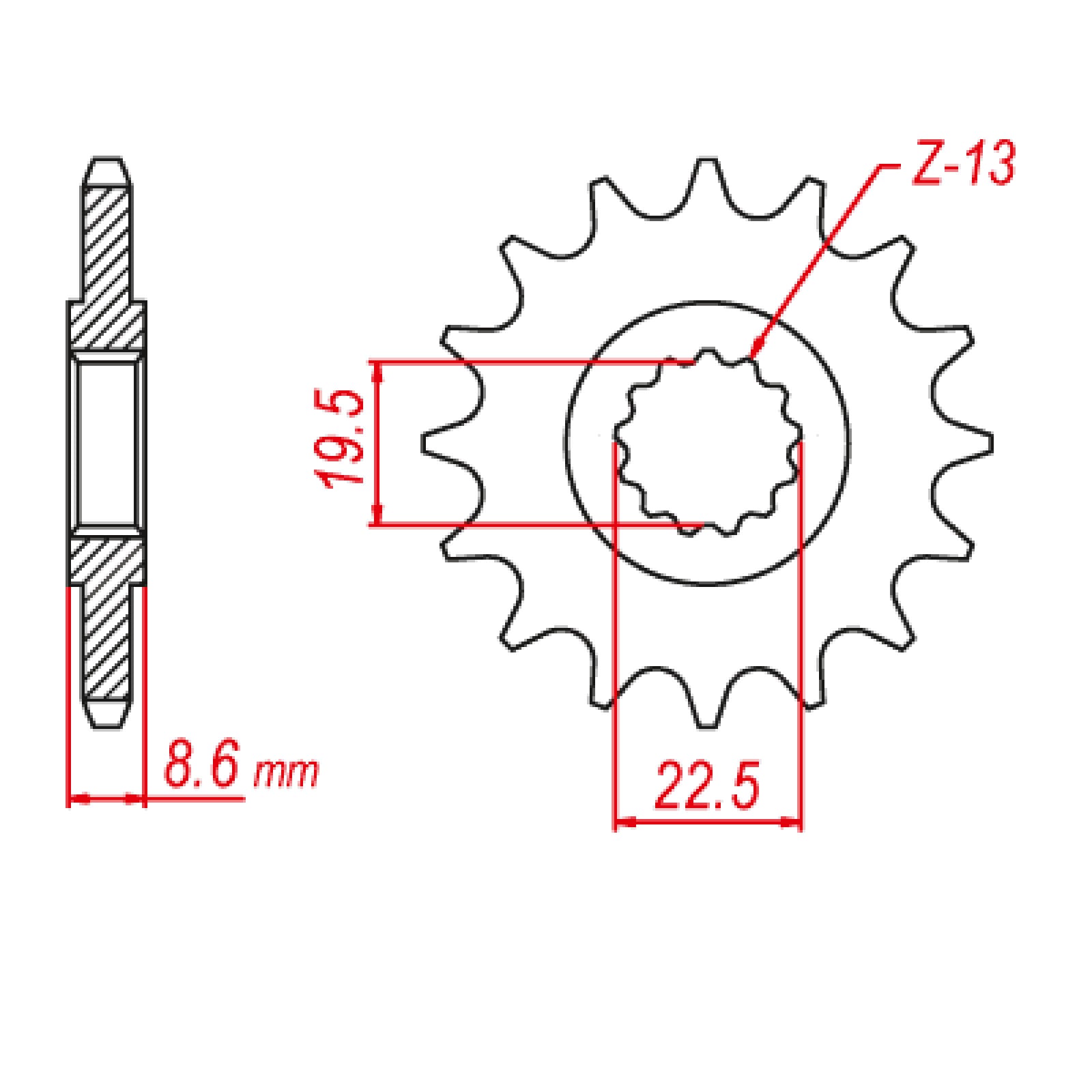 MTX 1447 Steel Front Sprocket #520