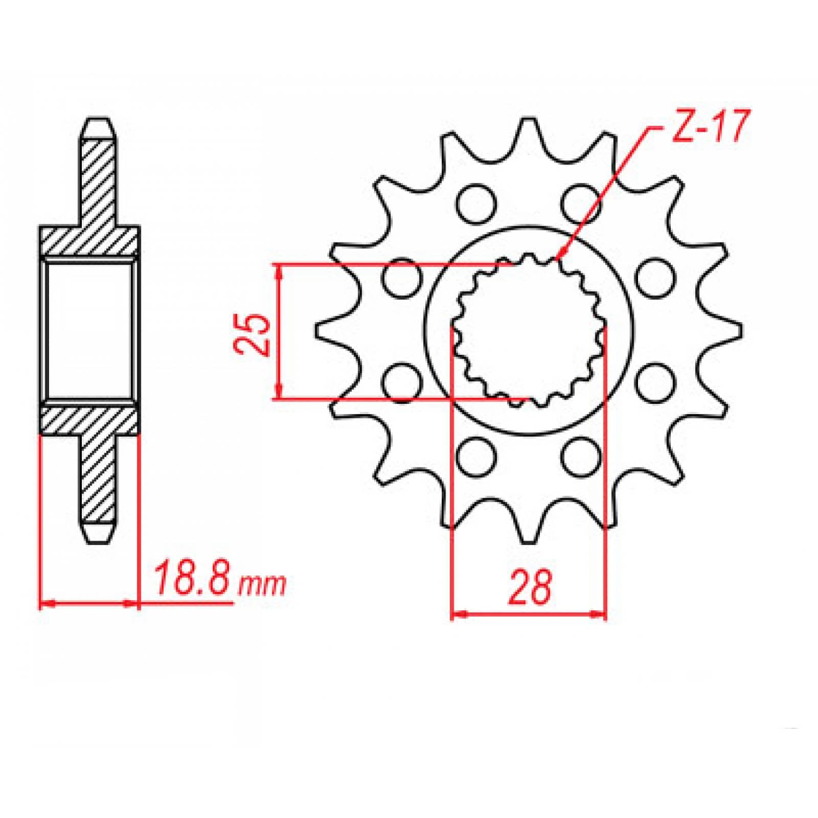 MTX 405 Steel Front Sprocket #525