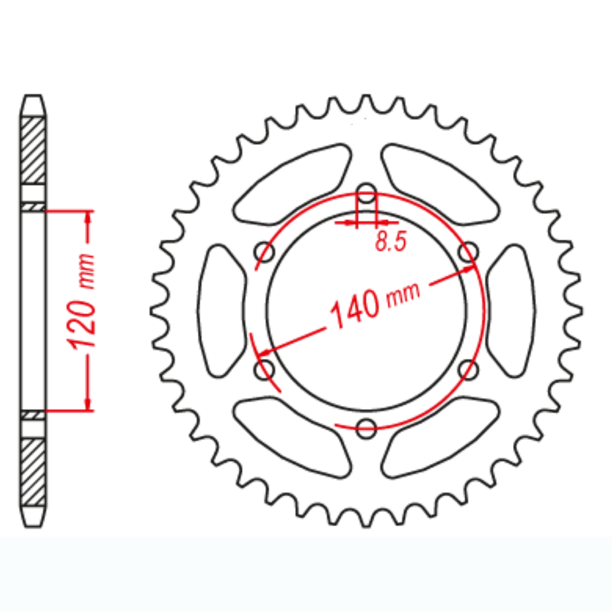 MTX 469 Steel Rear Sprocket #428