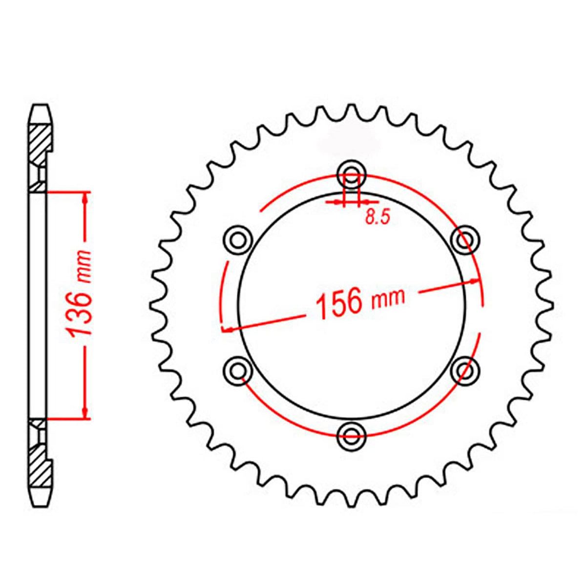 MTX 1791 Steel Rear Sprocket #525