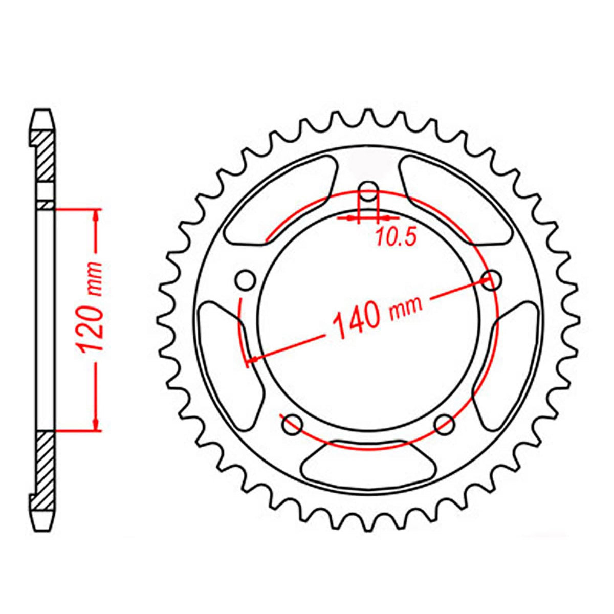 MTX 1792 Steel Rear Sprocket #525