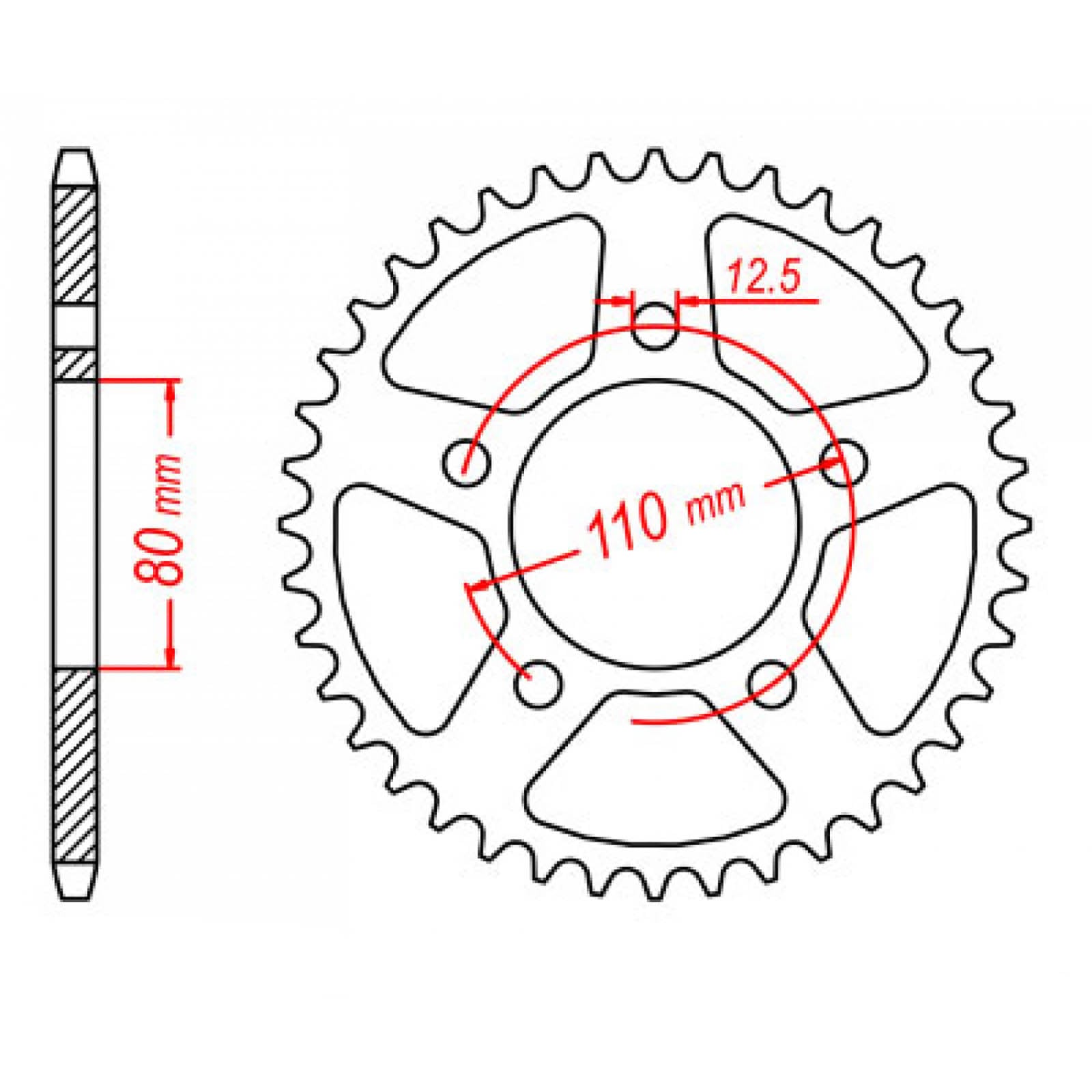 MTX 336 Steel Rear Sprocket #630