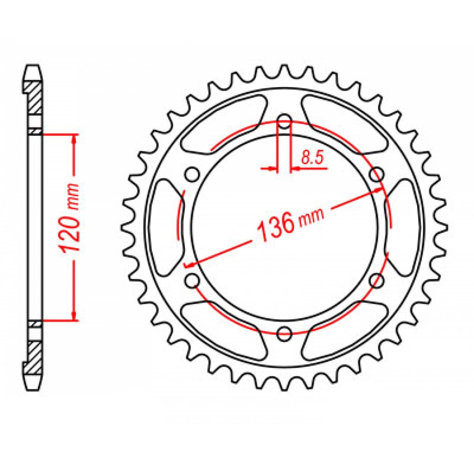 MTX 1847 Steel Rear Sprocket #428