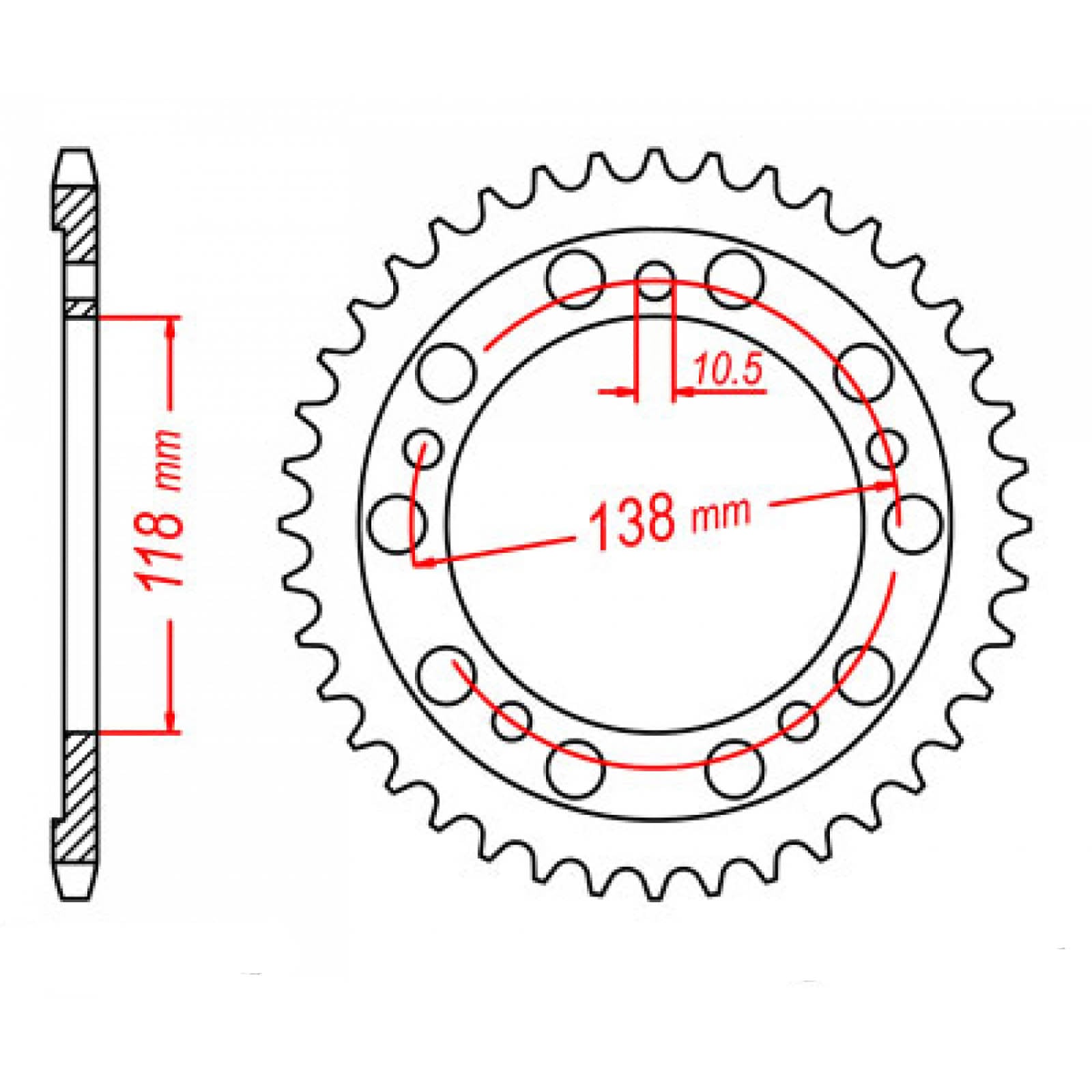 MTX 1307 Steel Rear Sprocket #525 main image 0