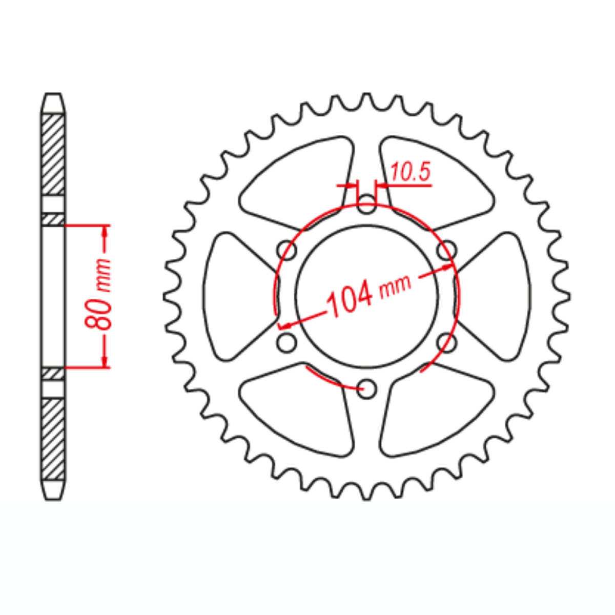 MTX 478 Steel Rear Sprocket #520 - Black