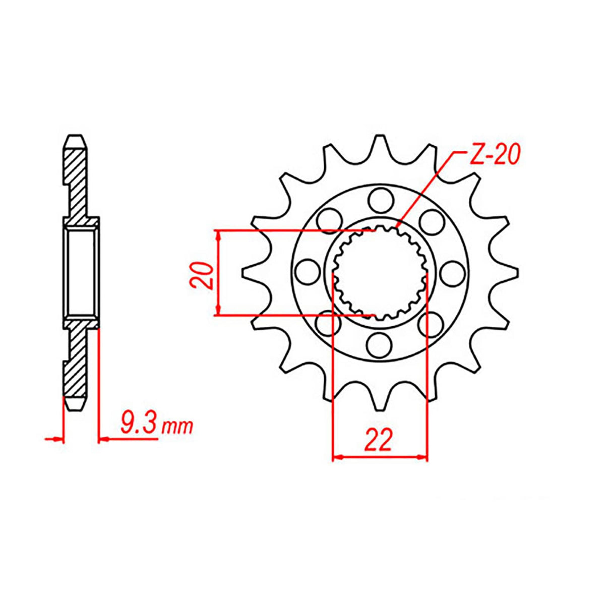 MTX 1446 Steel Front Sprocket #520