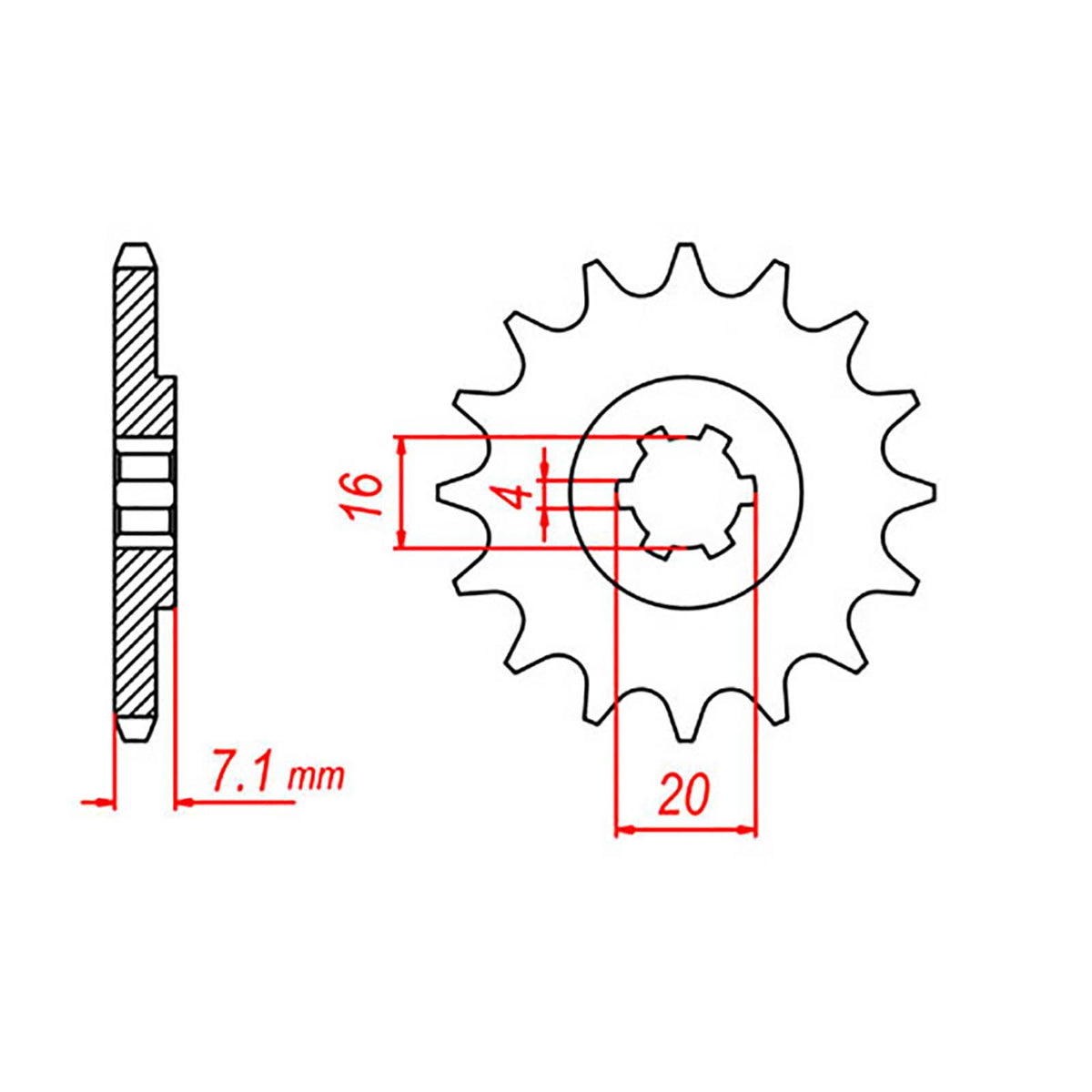 MTX 413 Steel Front Sprocket #420