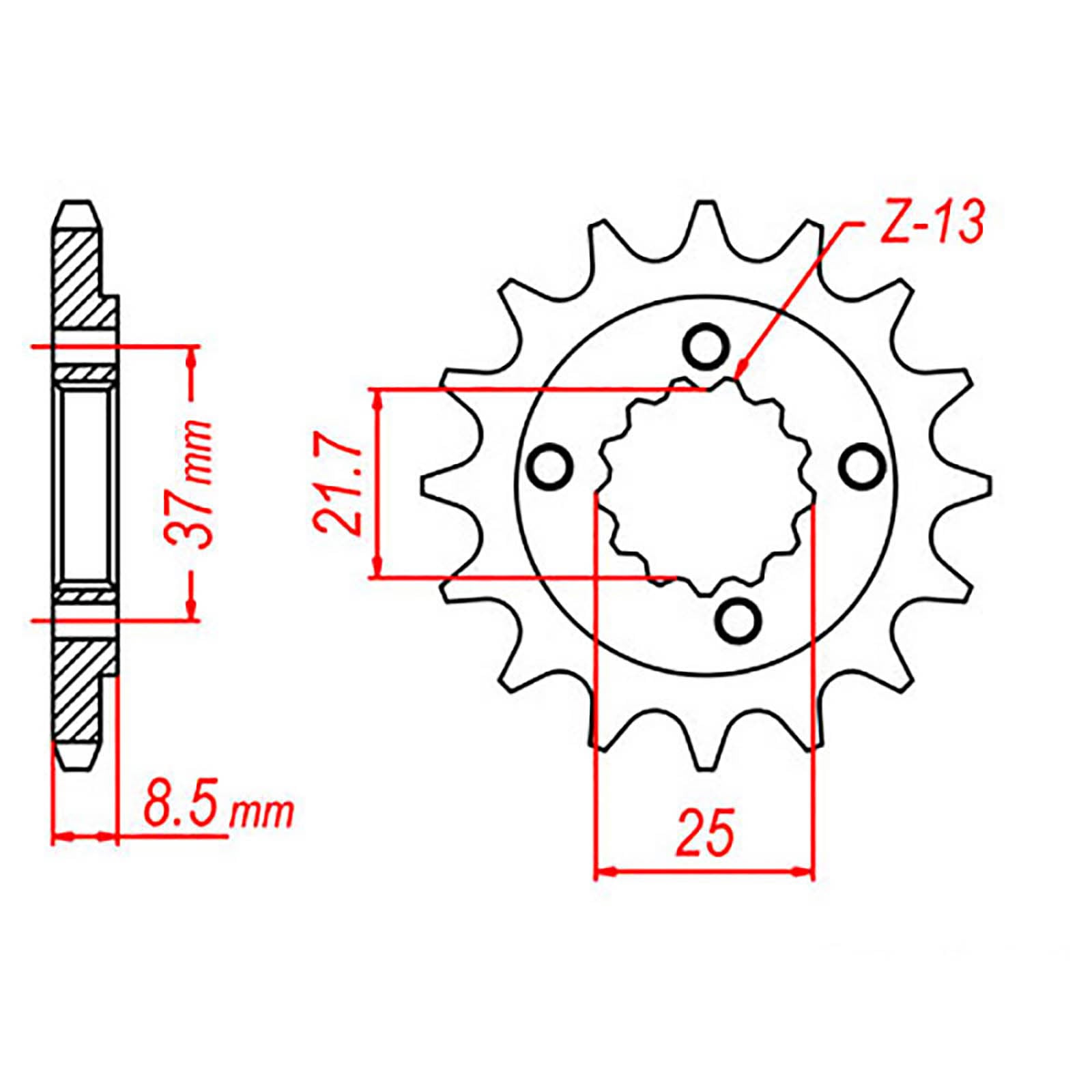 MTX 1309 Steel Front Sprocket #520