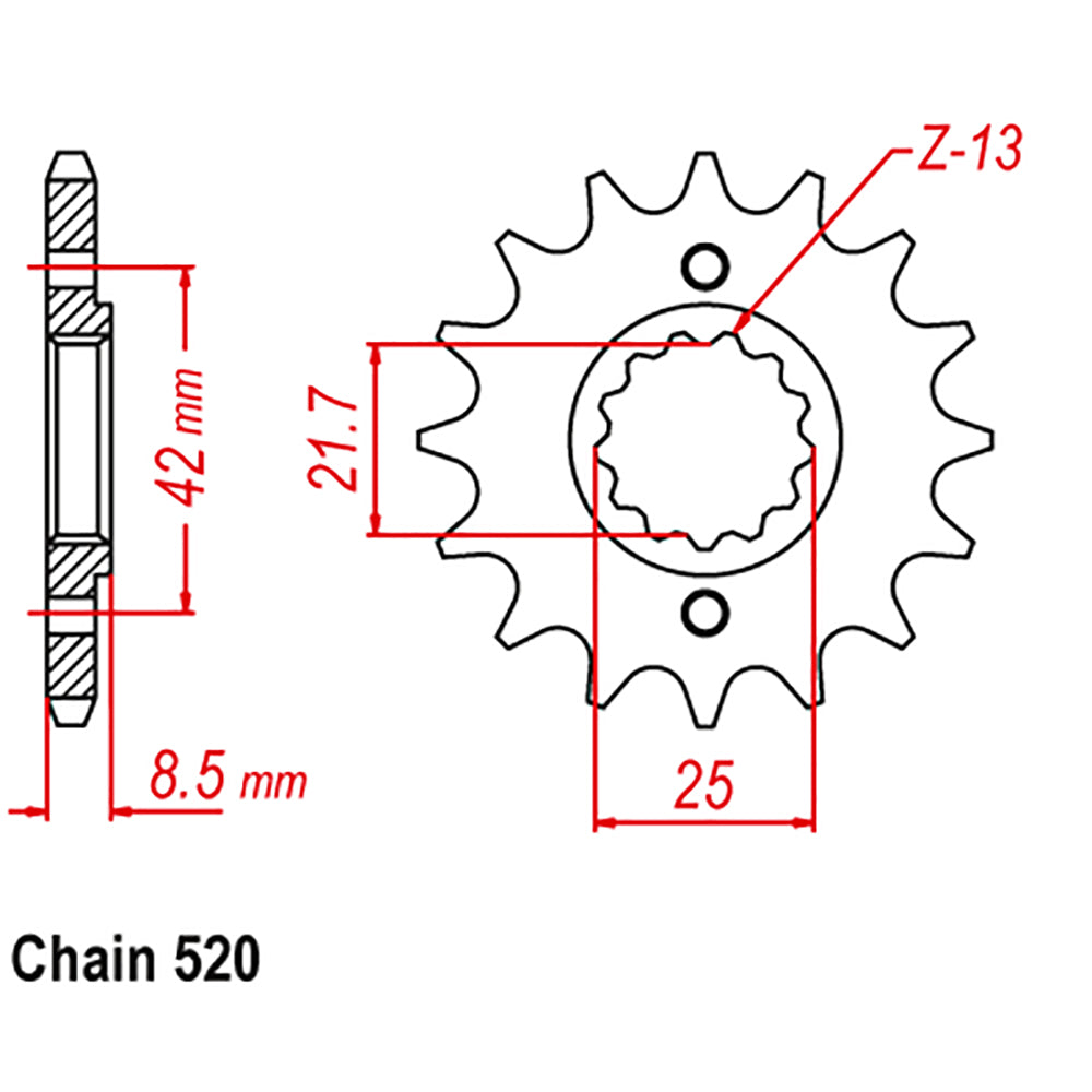 MTX 516 Steel Front Sprocket #520