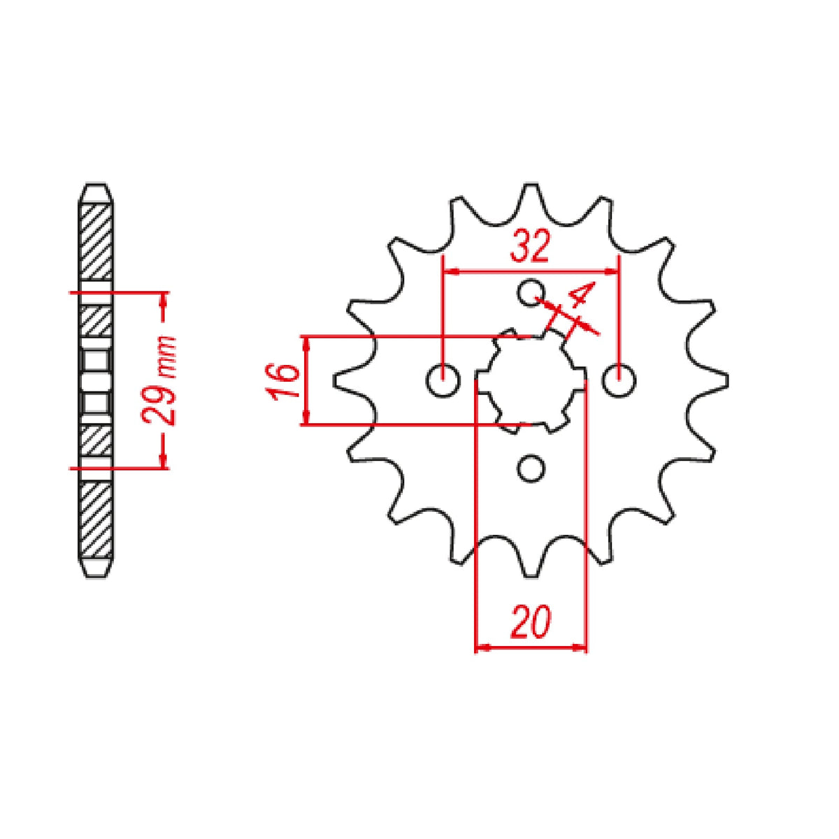 MTX 1425 Steel Front Sprocket #428