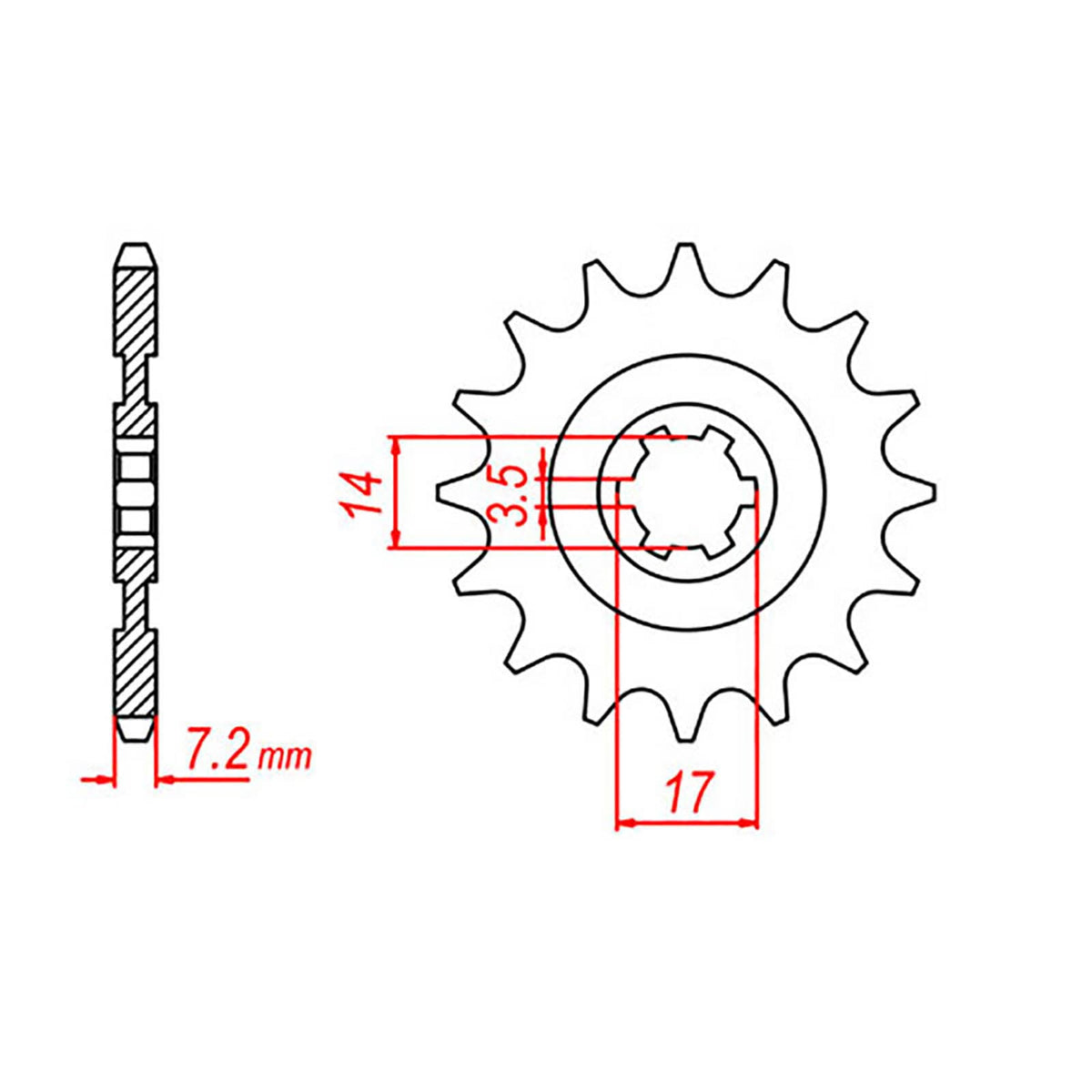 MTX 1501 Steel Front Sprocket #428