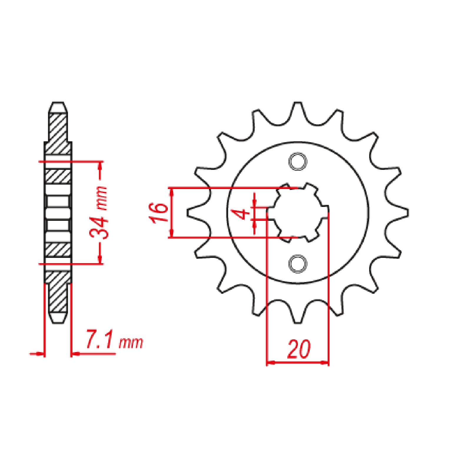 MTX 1903 Steel Front Sprocket #520