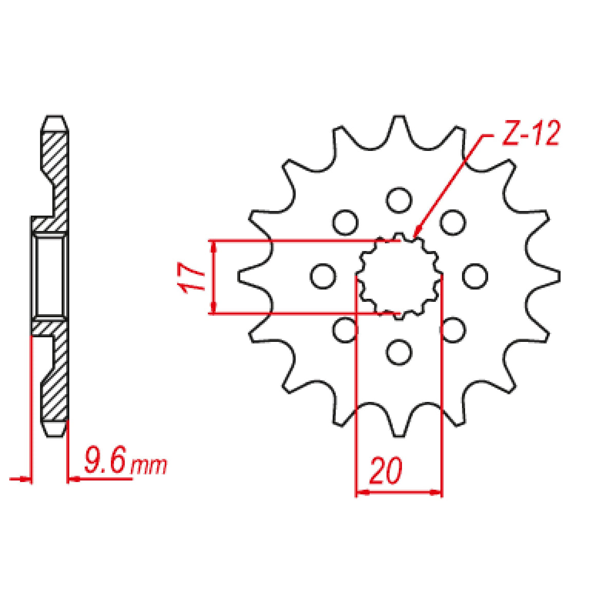 MTX 1905 Steel Front Sprocket #428