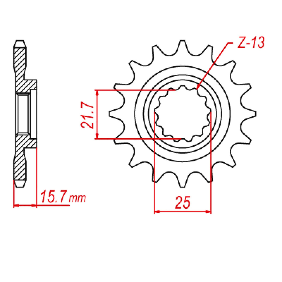 MTX 1535 Steel Front Sprocket #525