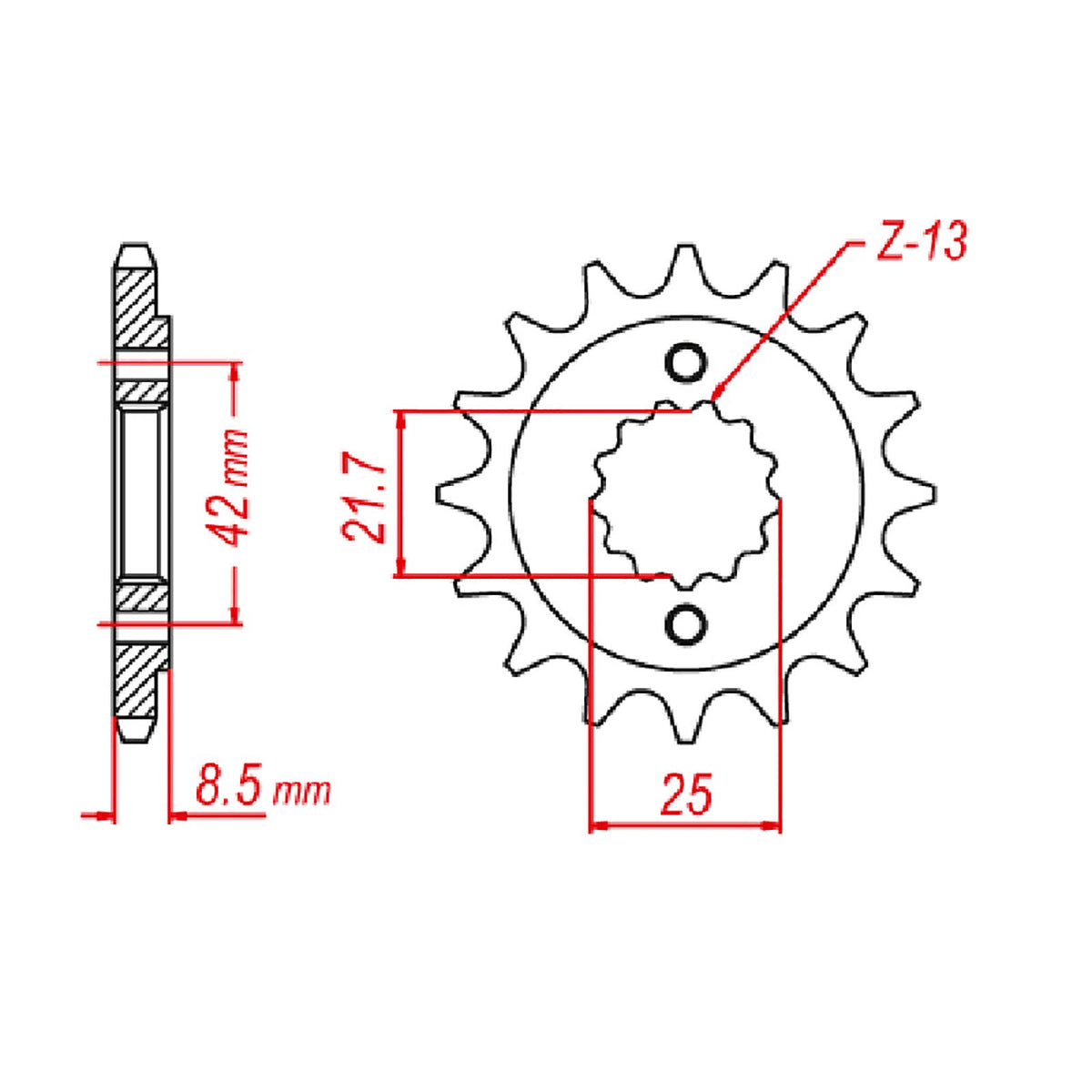 MTX 512 Steel Front Sprocket #520