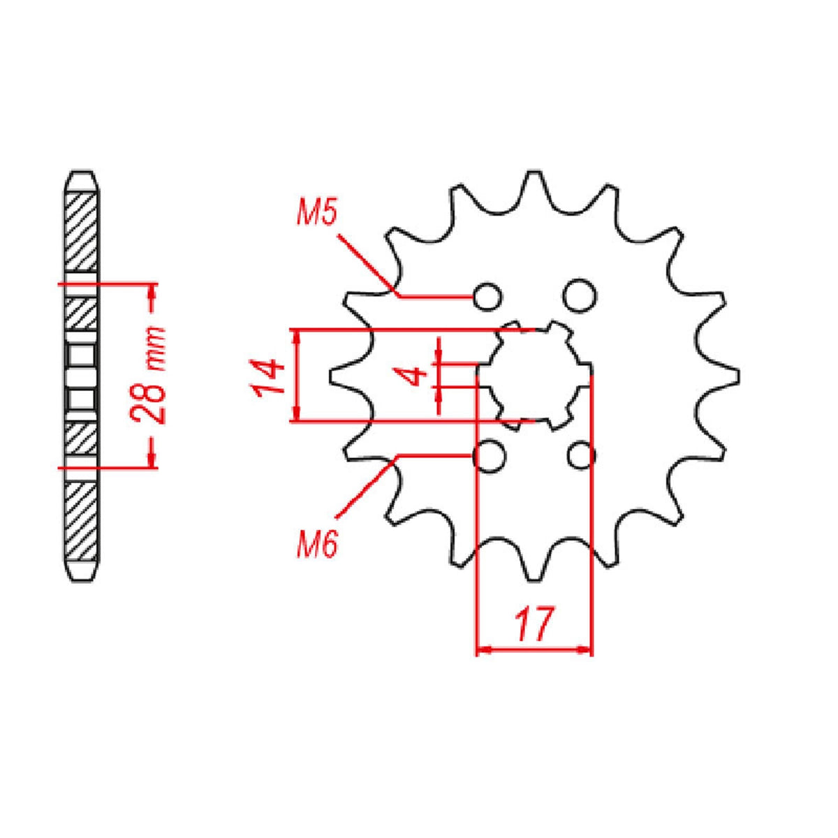 MTX 277 Steel Front Sprocket #428