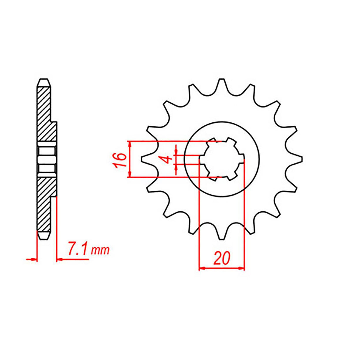 MTX 422 Steel Front Sprocket #520