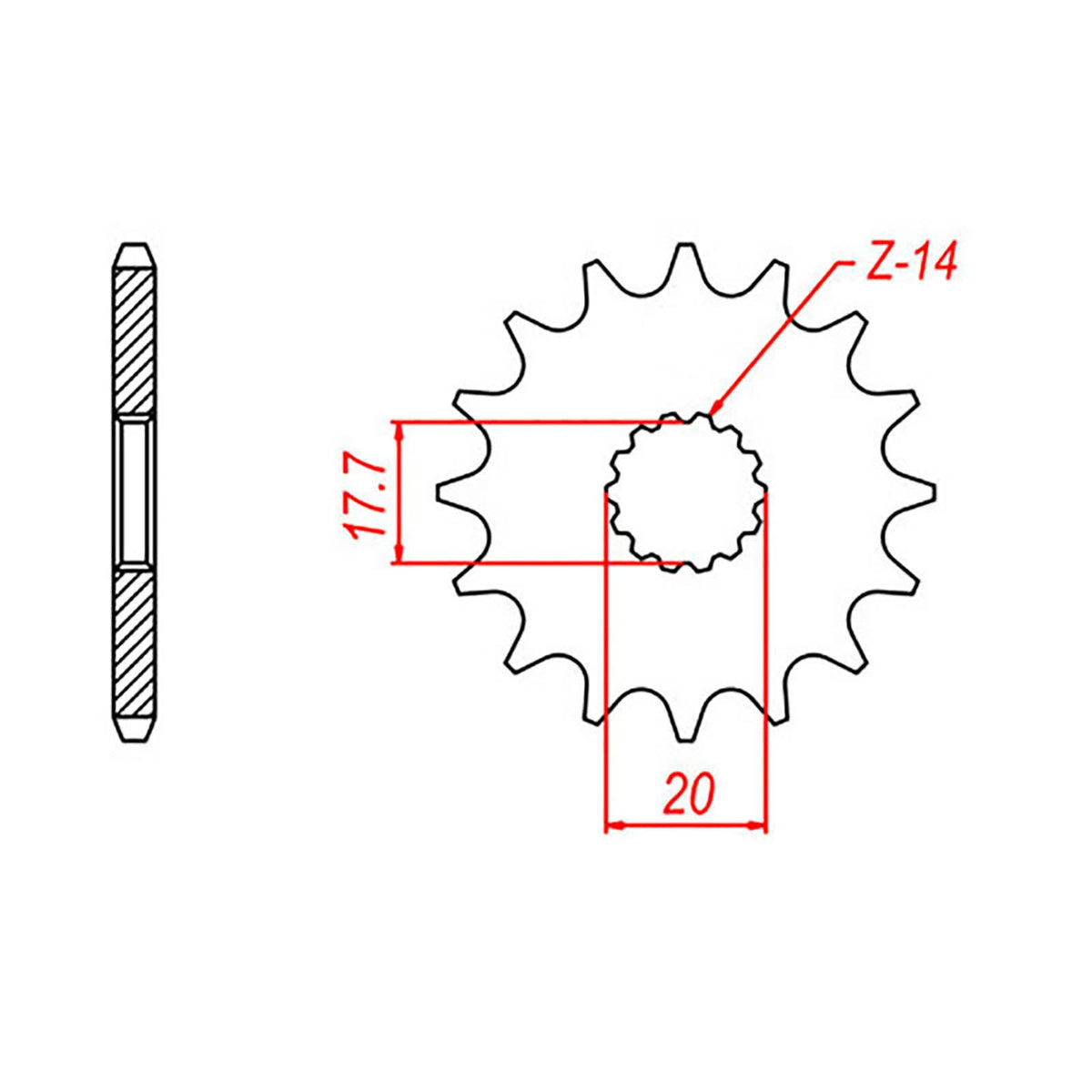 MTX 564 Steel Front Sprocket #520