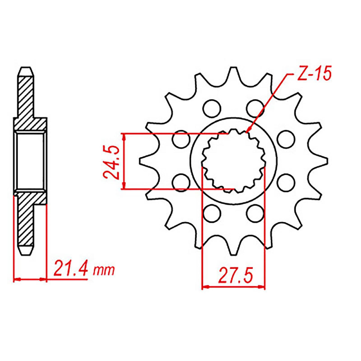 MTX 37600 Steel Front Sprocket #525