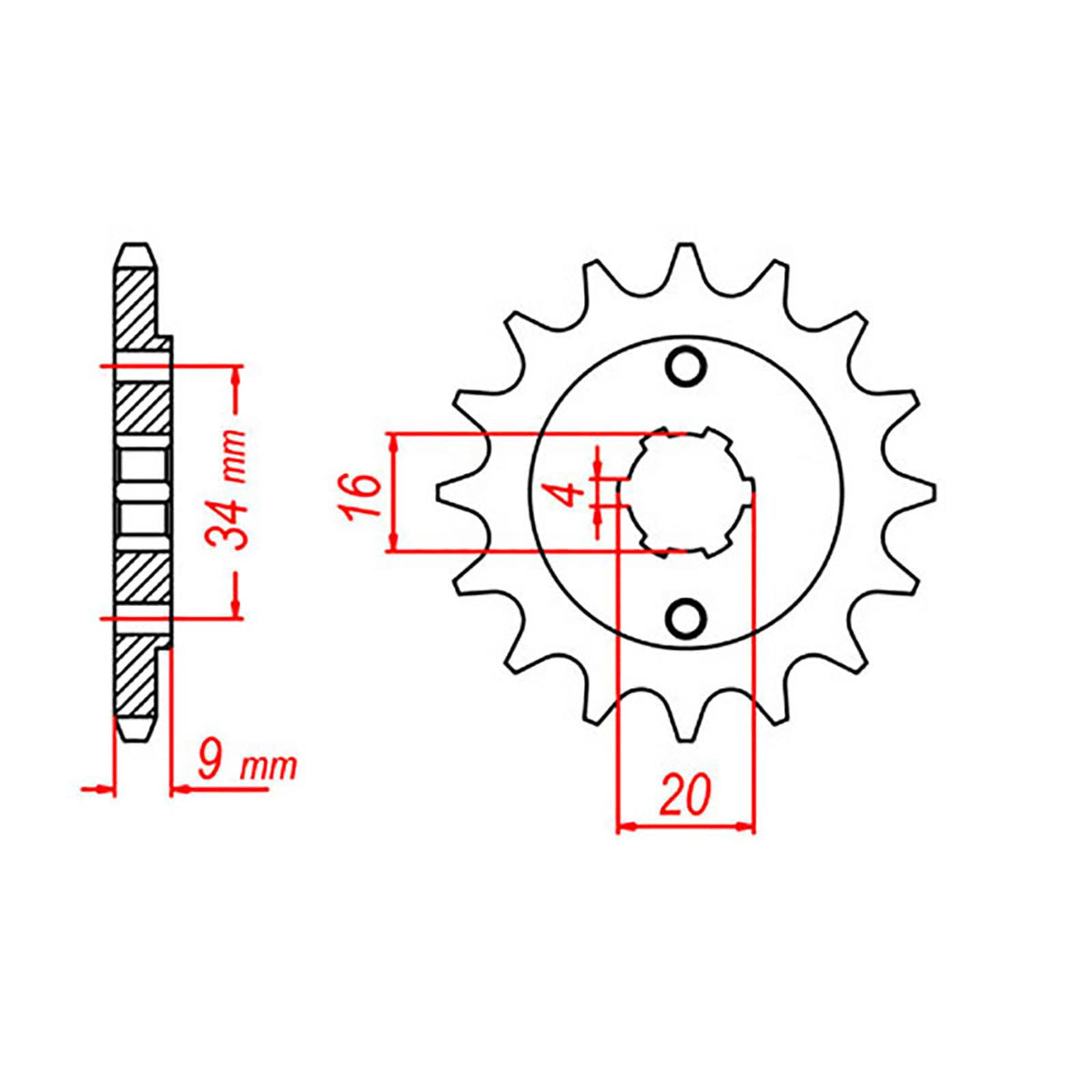 MTX 1554 Steel Front Sprocket #520