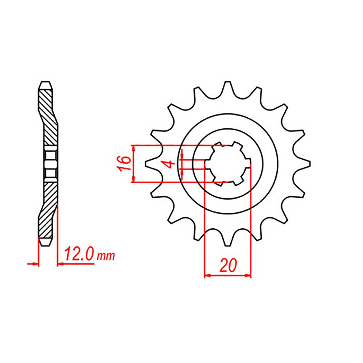 MTX 1606 Steel Front Sprocket #428