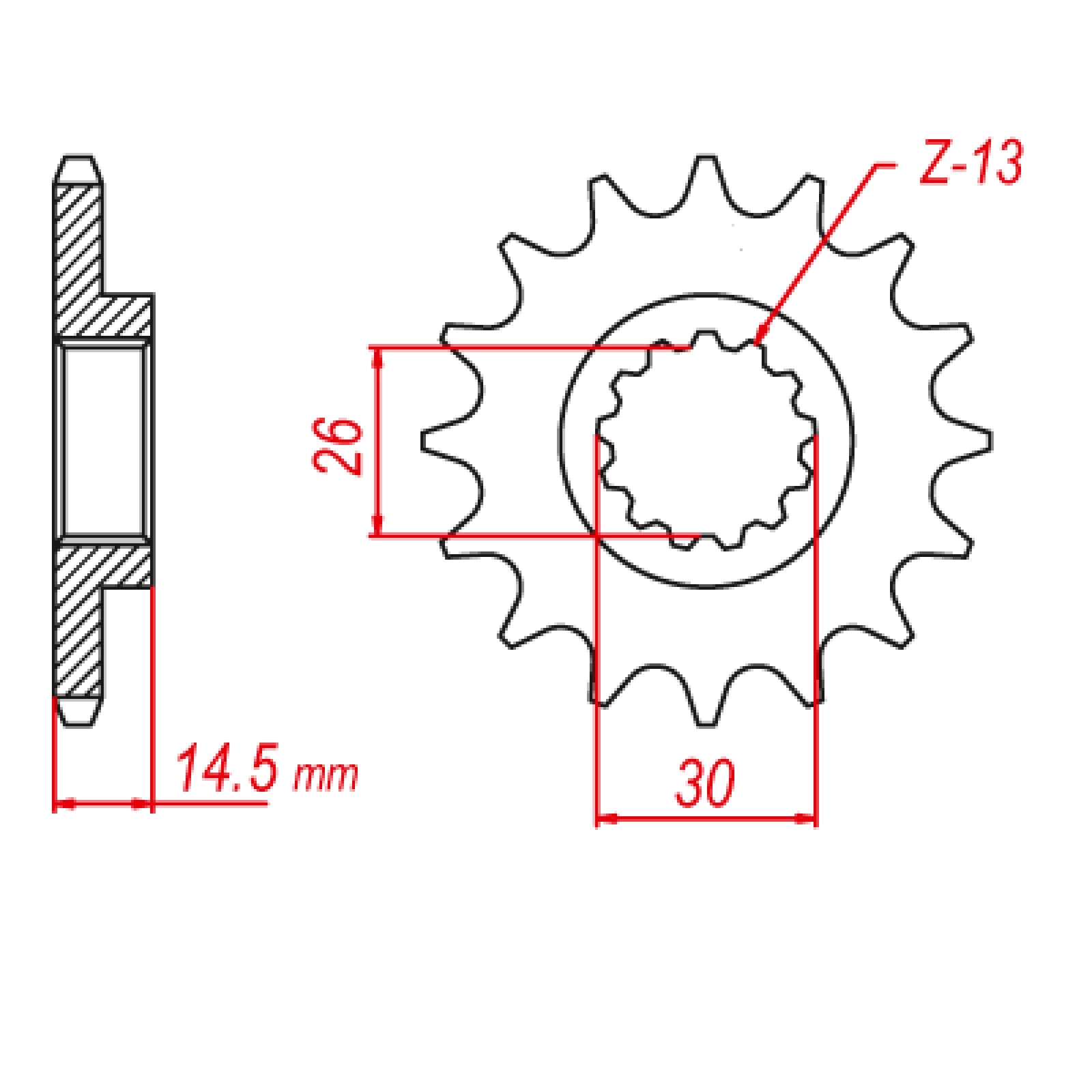 MTX 335 Steel Front Sprocket #630