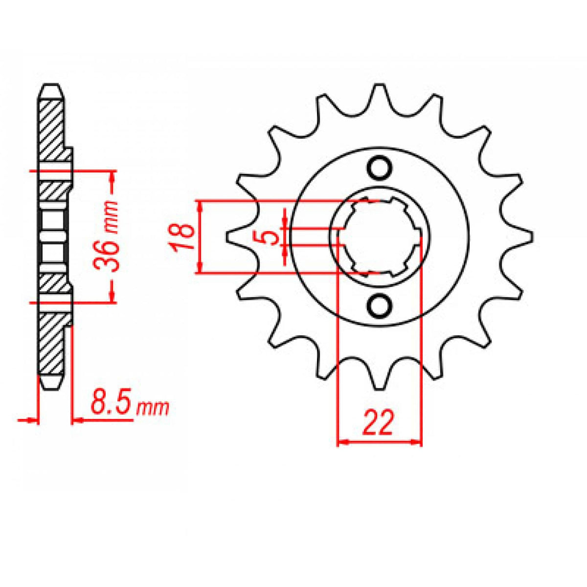 MTX 1553 Steel Front Sprocket #520