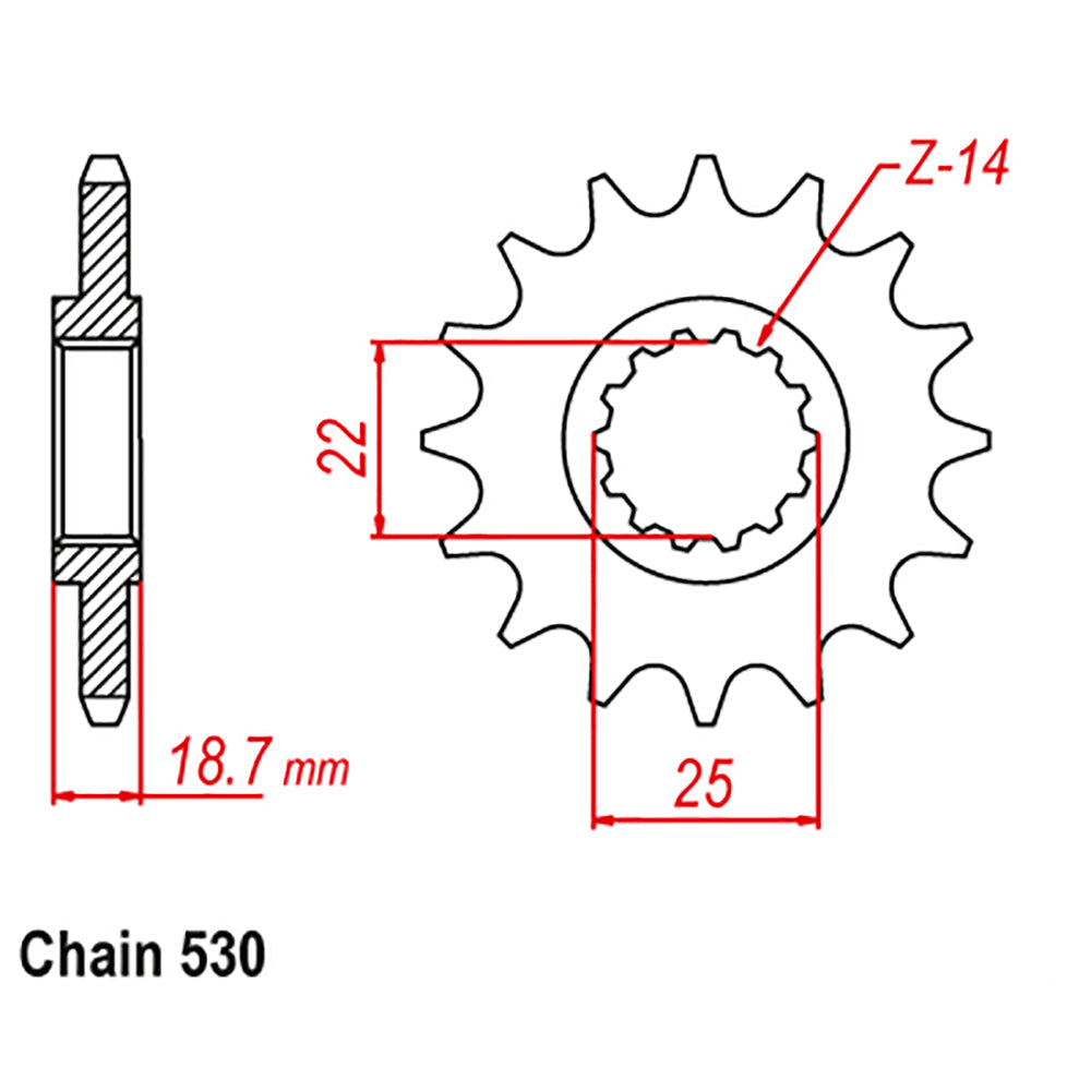 MTX 52900 Steel Front Sprocket #530