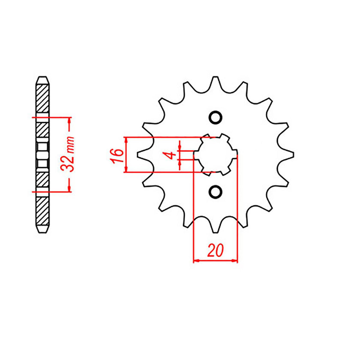 MTX 1550 Steel Front Sprocket #428