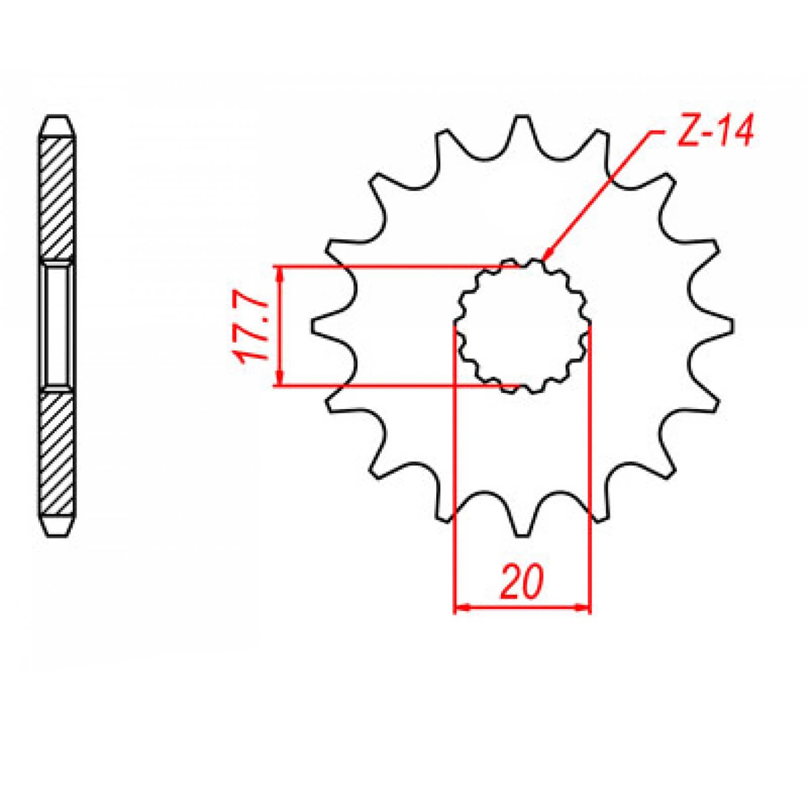 MTX 558 Steel Front Sprocket #428