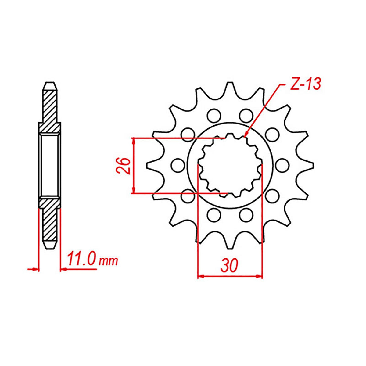 MTX 1591 Steel Front Sprocket #525