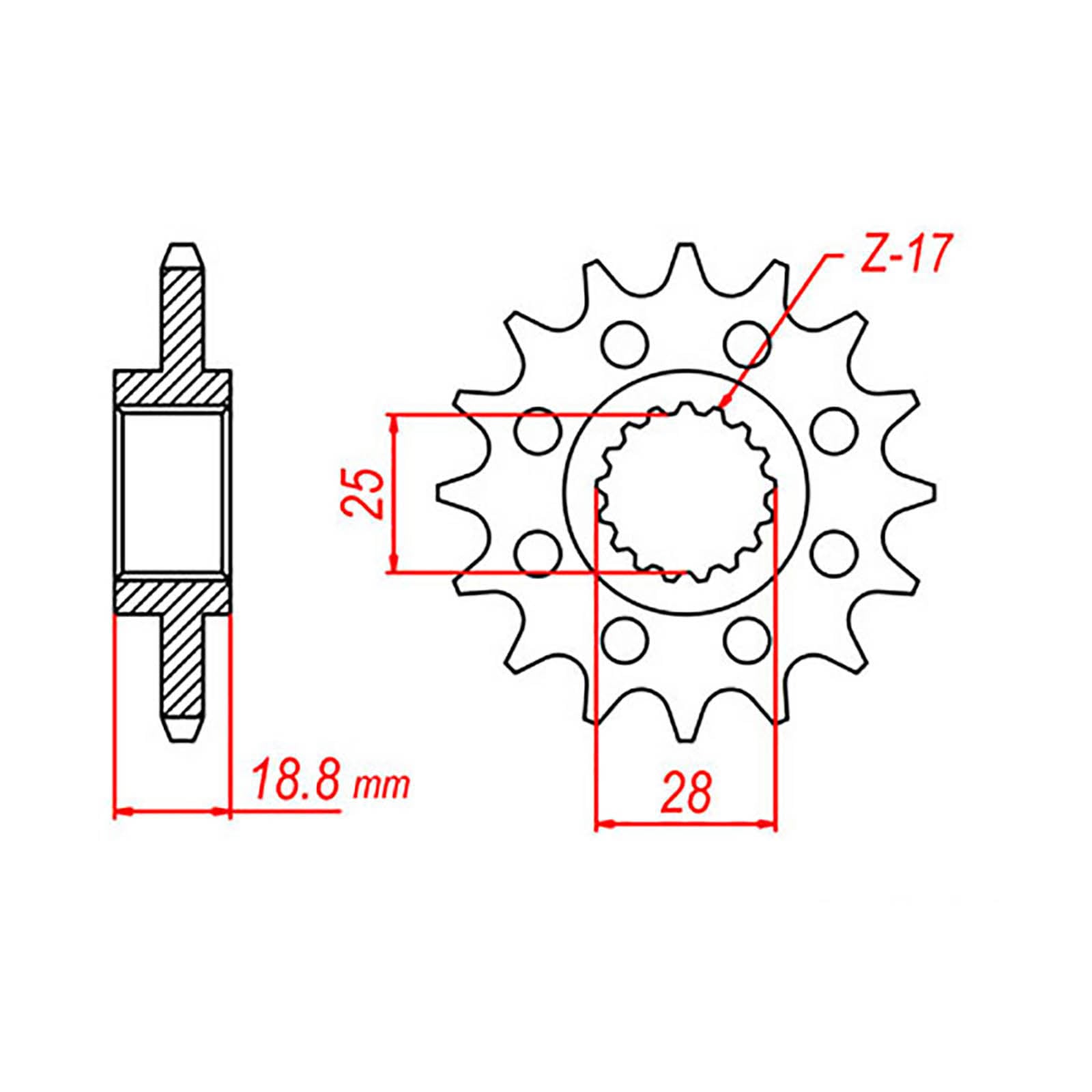 MTX 704 Steel Front Sprocket #525