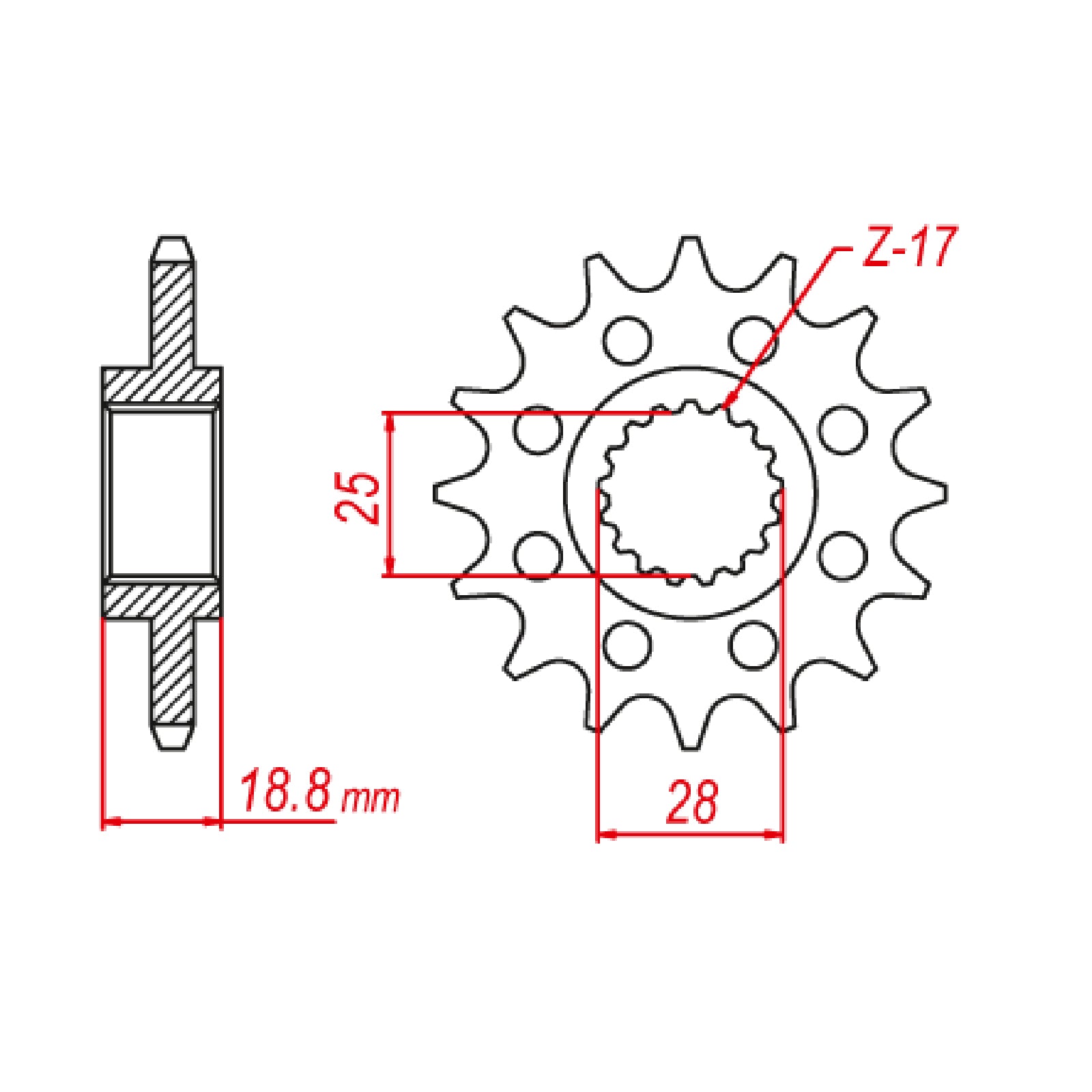 MTX 705 Steel Front Sprocket #520 (520 Conversion)