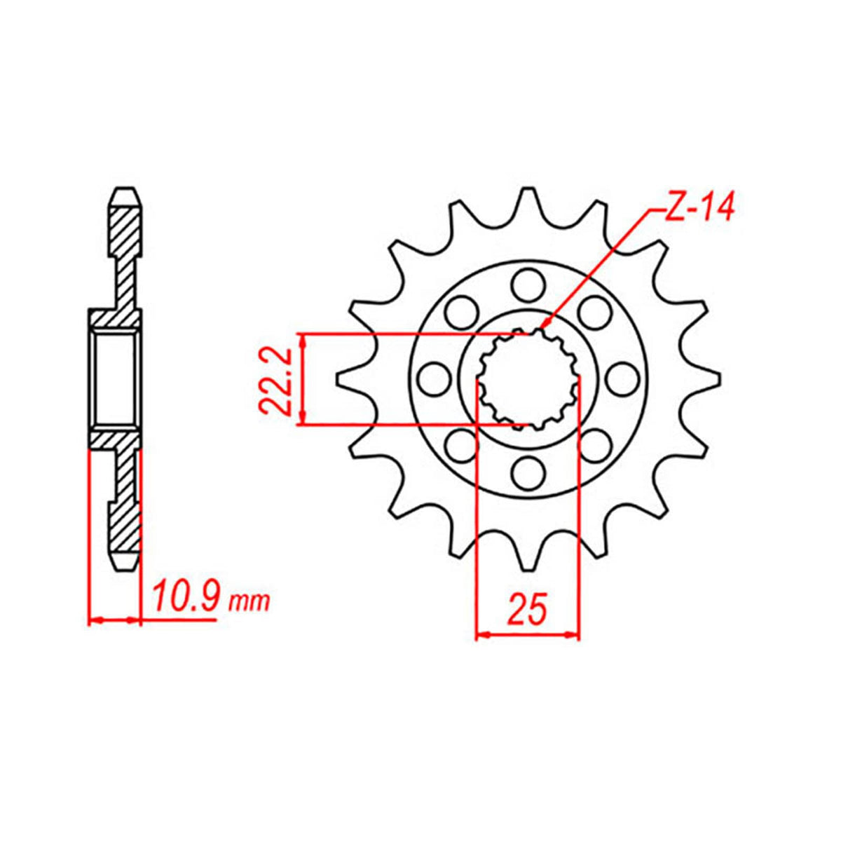 MTX 707 Steel Front Sprocket #520