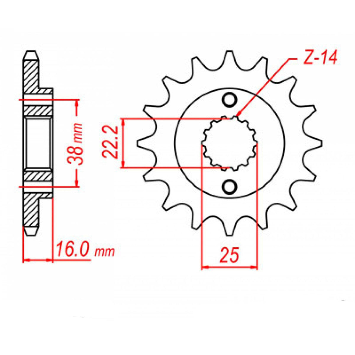 MTX 736 Steel Front Sprocket #520