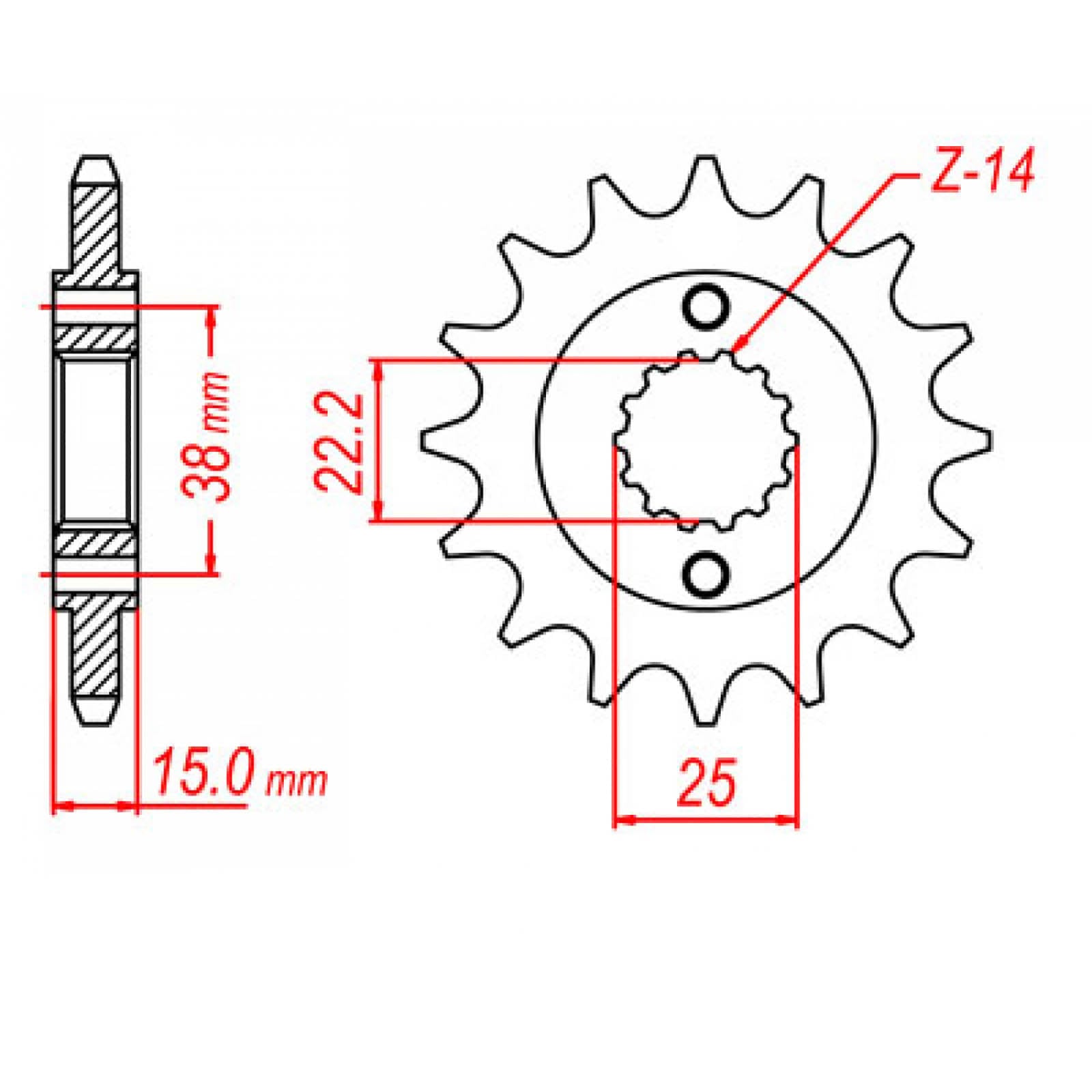 MTX 737 Steel Front Sprocket #520