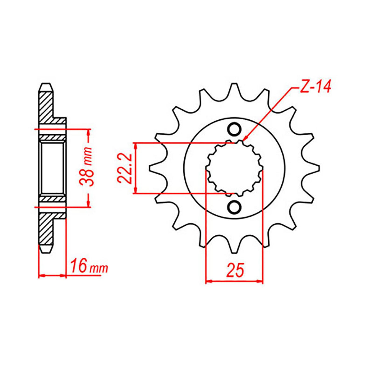 MTX 740 Steel Front Sprocket #525