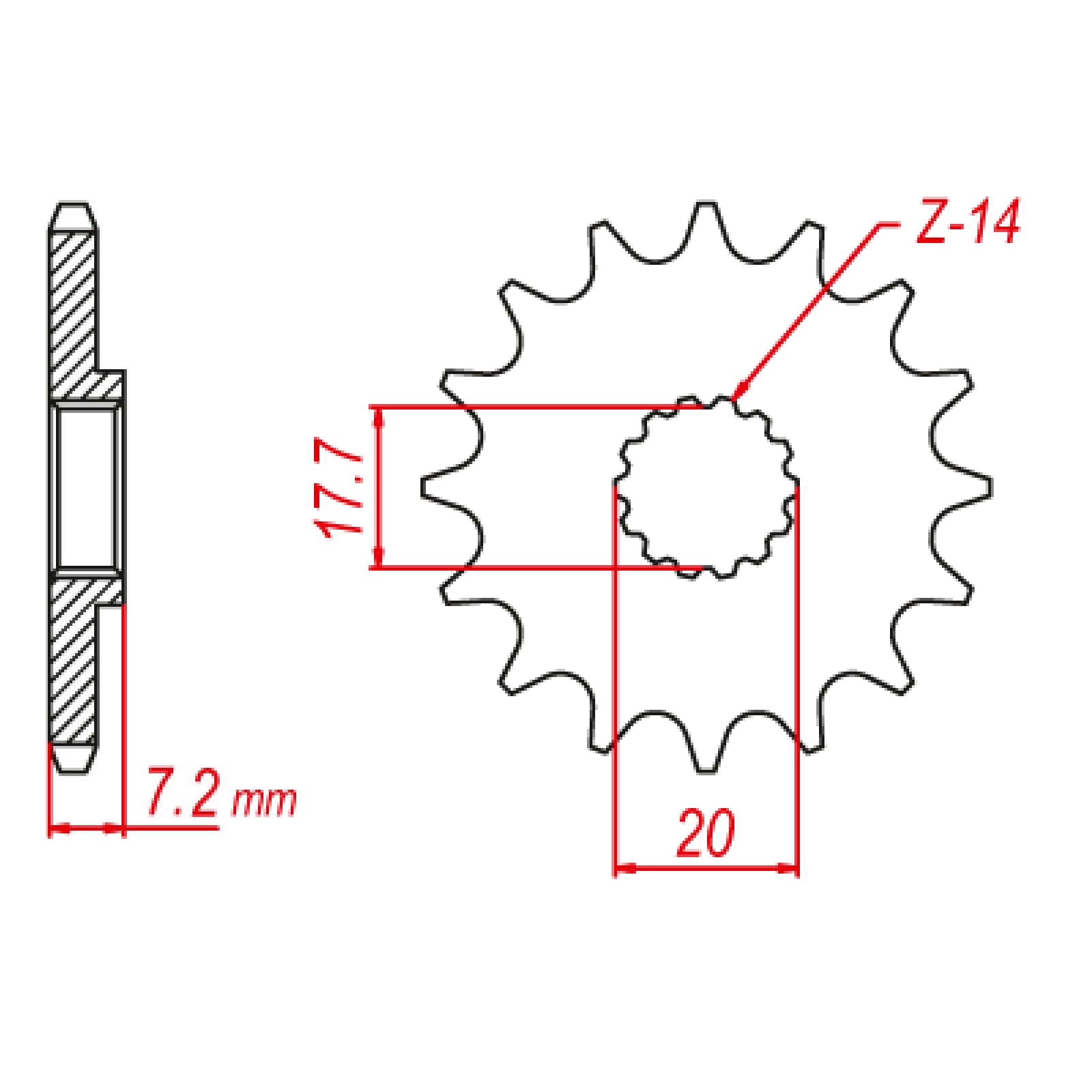 MTX YZ65 Steel Front Sprocket #420