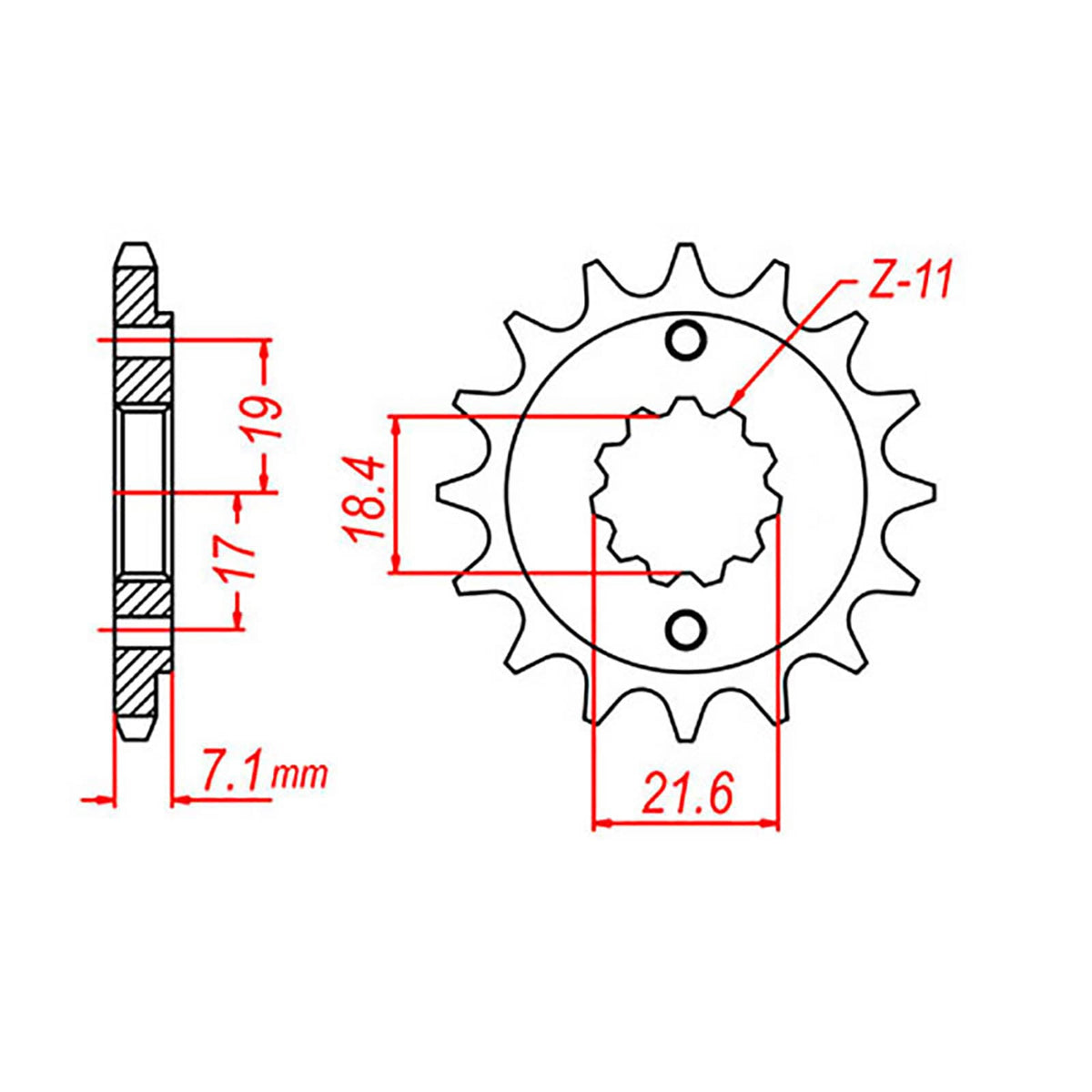 MTX 1321 Steel Front Sprocket #520