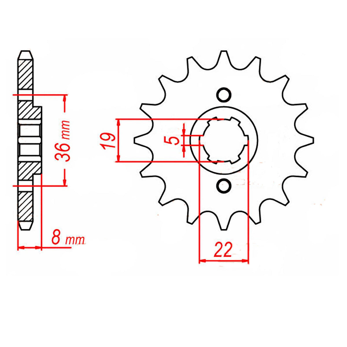 MTX 1336 Steel Front Sprocket #520