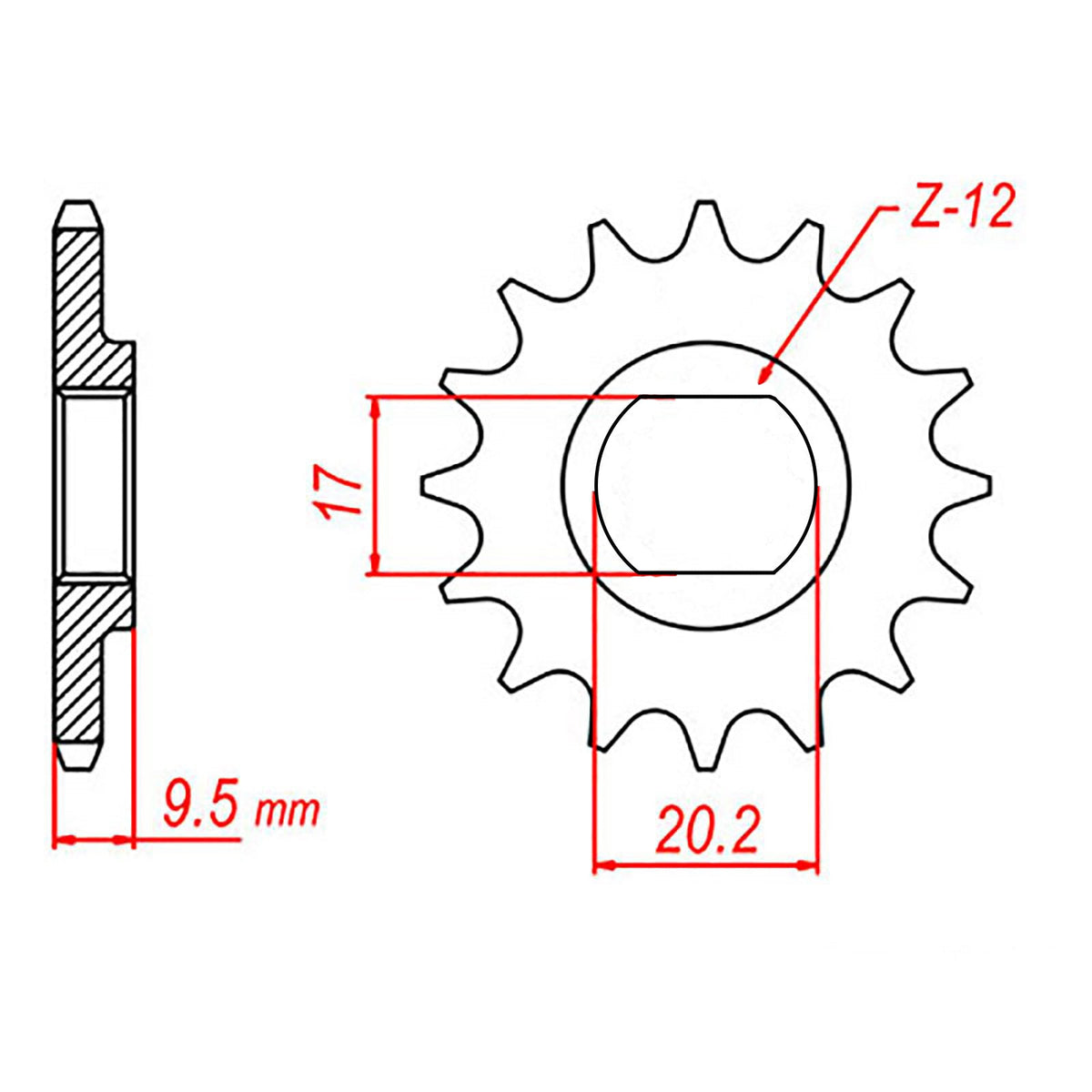 MTX KTM 50 (KT3) Steel Front Sprocket #415