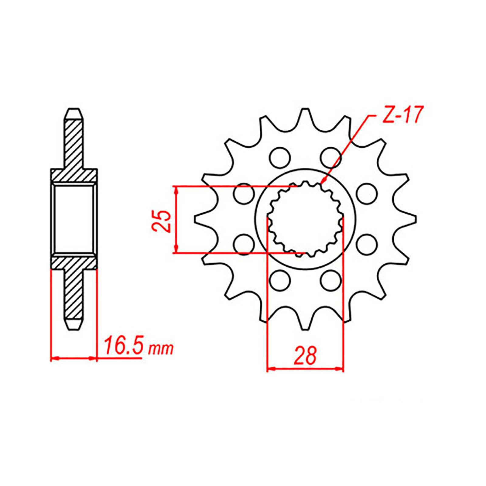 MTX 1904 Steel Front Sprocket #525