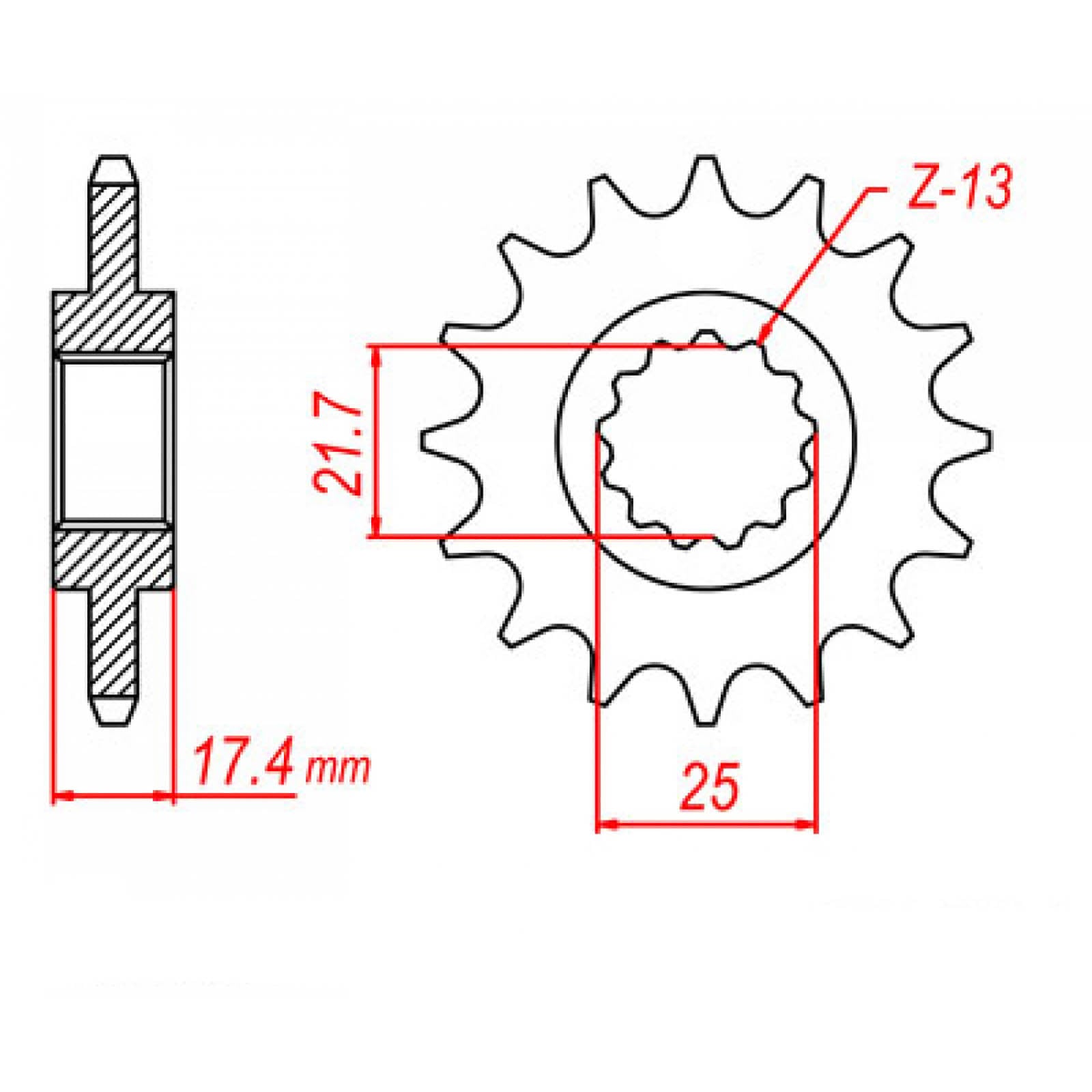 MTX 1299 Steel Front Sprocket #520