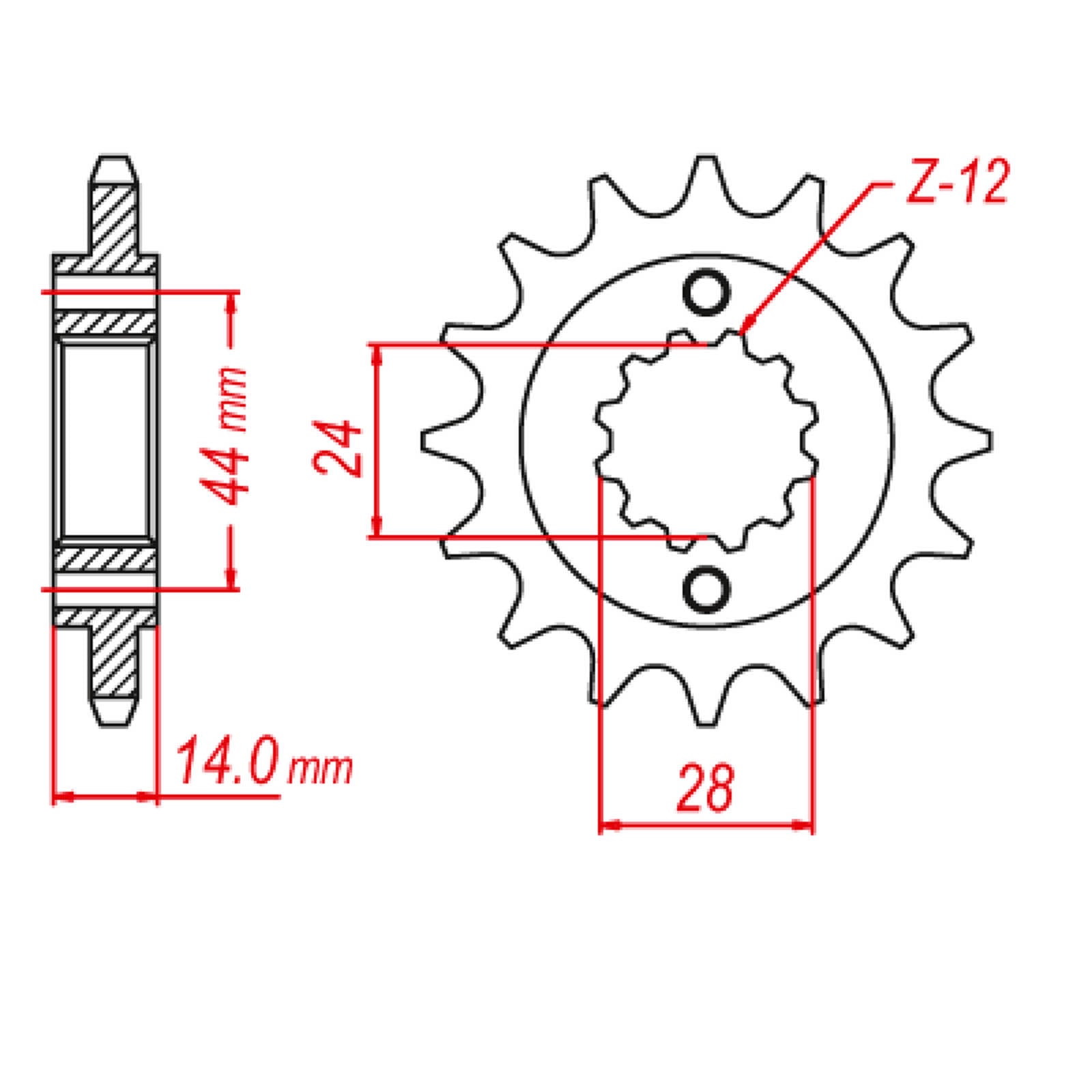 MTX 1372 Steel Front Sprocket #525