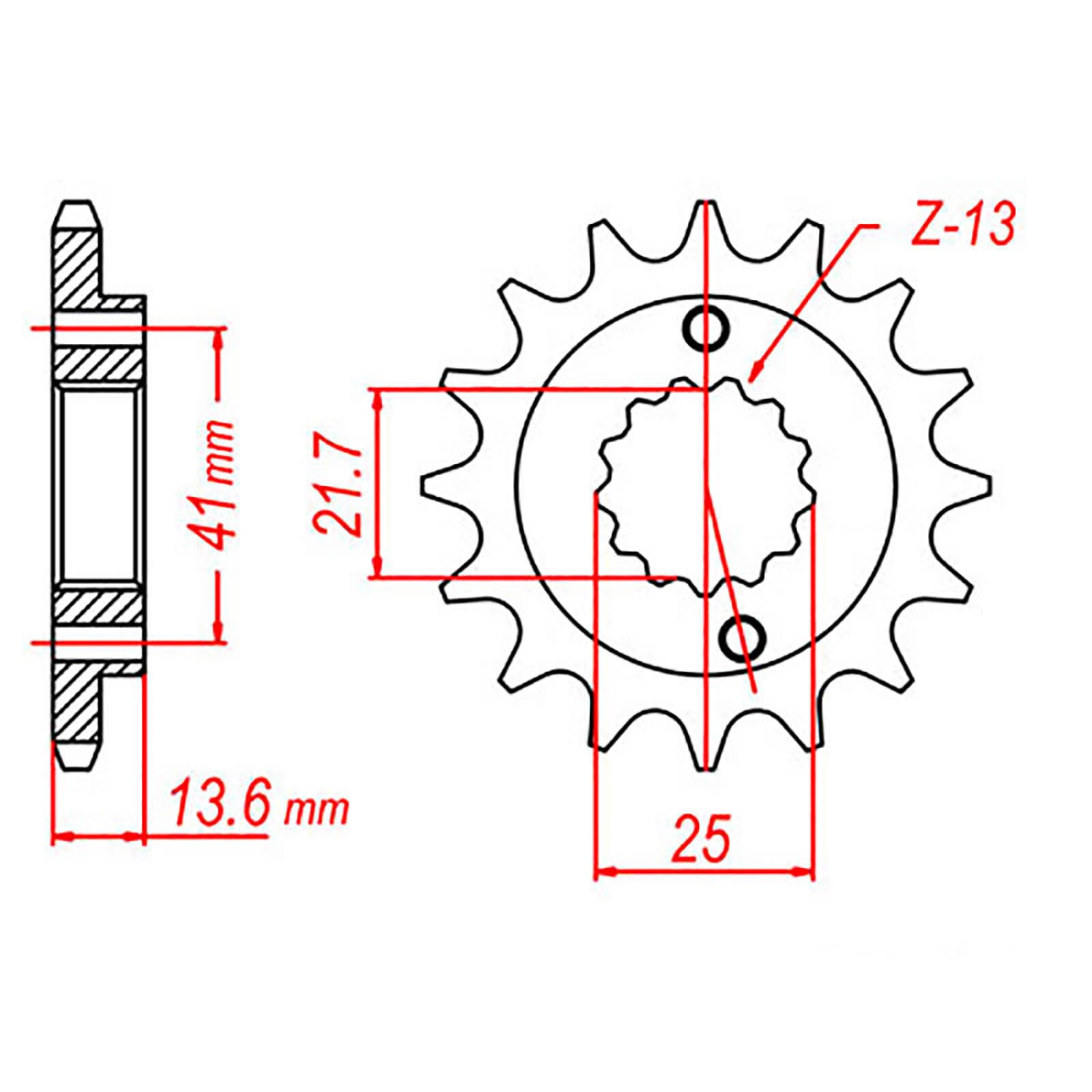 MTX 1307 Steel Front Sprocket #520