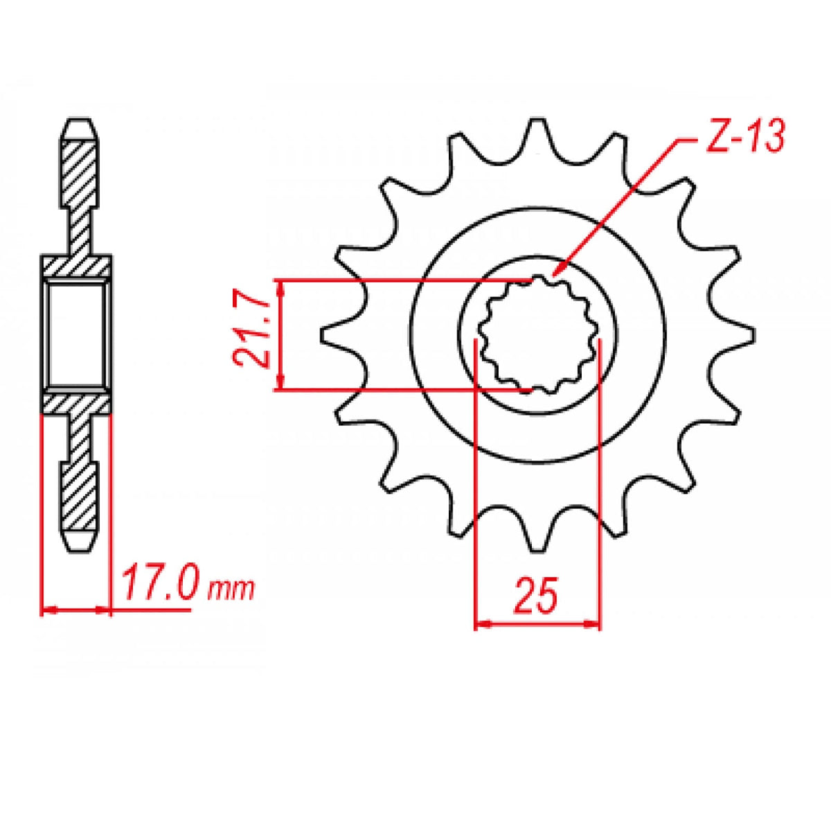 MTX 1381 Steel Front Sprocket #520