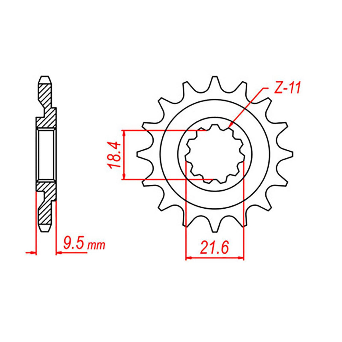 MTX 285 Steel Front Sprocket #520