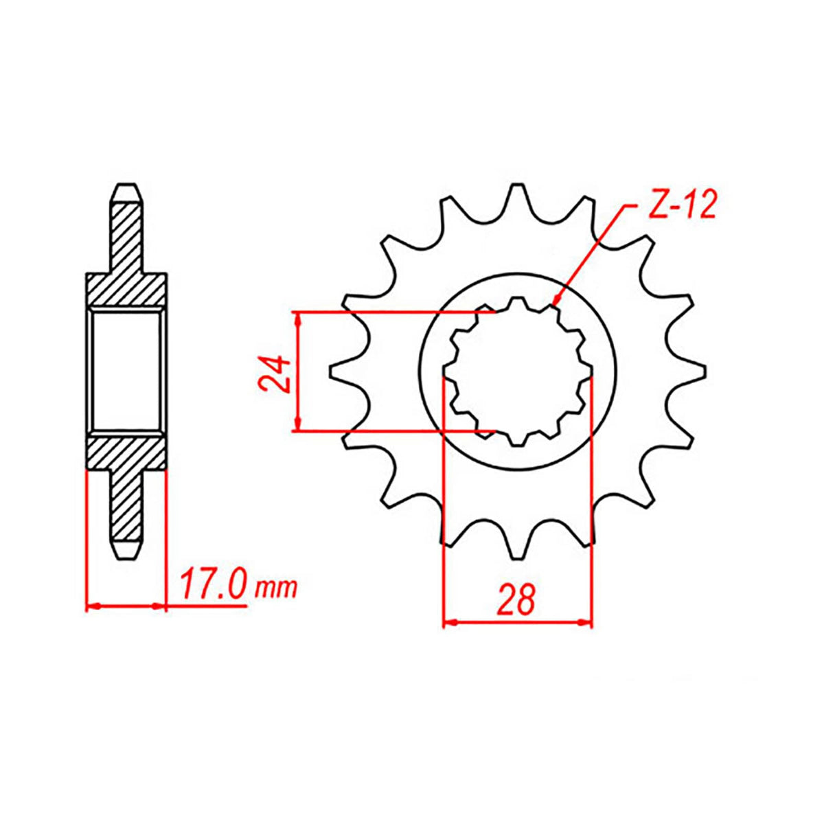 MTX 1371 Steel Front Sprocket #525