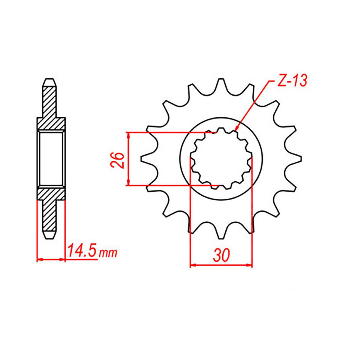 MTX 1332 Steel Front Sprocket #525